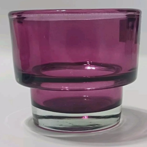 Set Of 4 IKEA Purple Thick Glass Tea Light Candle Holders - Picture 5 of 7